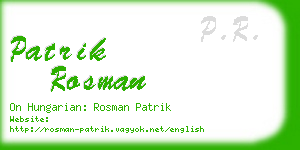 patrik rosman business card